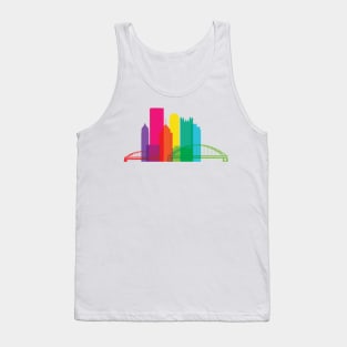 Pittsburgh Downtown Rainbow City Skyline Tank Top